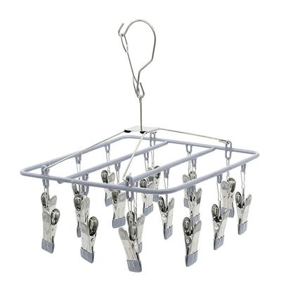 Clothes Pegs for Washing Line Underwear Socks Clothespin Stainless Steel Underwear Hanger Windproof Buckle Clip Holder(Silver)