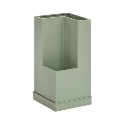 ZQKKLK Umbrella Barrel Umbrella Stand 2 Tiers Metal Umbrella Holder,Rectangular Umbrella Rack with Detachable Drip Tray, Forf Rod Walking Stick Alpenstocks/Green