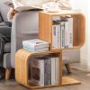 Cloudetta S Shaped Bookshelf, Large Space Modern Decorative Standing Bookcase, Timber 3 Tier Display Rack for Living Room, Bedroom, or Office (5 Tier) view 2