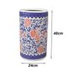 ZQKKLK Umbrella Barrel Umbrella Stand Rack Holder Stand Round Ceramic, Blue Large Umbrella Walking Stick Stands, Corridor Umbrella Bucket for Canes view 2