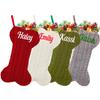 CRSTAFU Personalized Dog Christmas Stockings 4 Pack, Custom Embroidered Name Pet Dog Stockings Christmas, Family Knitted Bone Xmas Stocking with Name for Dogs view 1