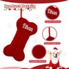 CRSTAFU Personalized Dog Christmas Stockings 4 Pack, Custom Embroidered Name Pet Dog Stockings Christmas, Family Knitted Bone Xmas Stocking with Name for Dogs view 2