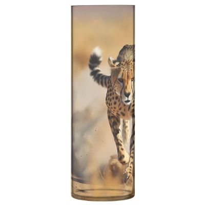 ALAZA Cheetah Leopard 3D Vase for Flowers 3.9" W x 11.8" H Cylinder Vases for Centerpieces Home Office Decor Storage Container