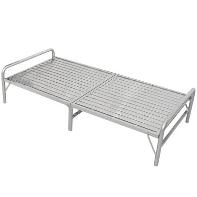 Folding Bed Frame Stainless Steel Folding Sleeping Cots with Sturdy Metal Frame Single Nap Bed for Guest Room, Small Apartment, No Assembly Required(190x90x33cm)