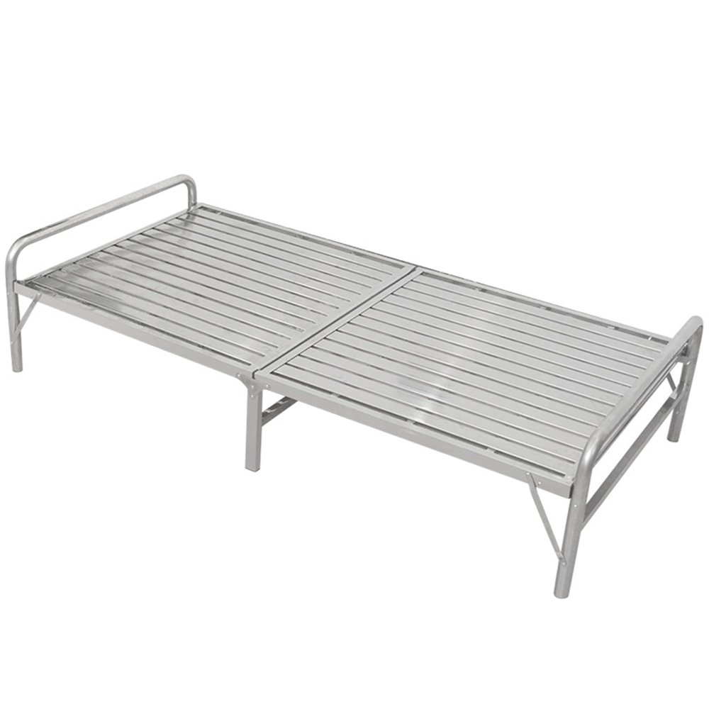Folding Bed Frame Stainless Steel Folding Sleeping Cots with Sturdy Metal Frame Single Nap Bed for Guest Room, Small Apartment, No Assembly Required(190x90x33cm)