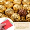 MECCANIXITY 200 Pcs Foil Candy Wrappers, 3" x 3" Orange Chocolate Foil Wrappers Orange Texture Square Aluminum Foil Wrapping Paper Sheet for DIY Candies Party Favors Decorations view 4