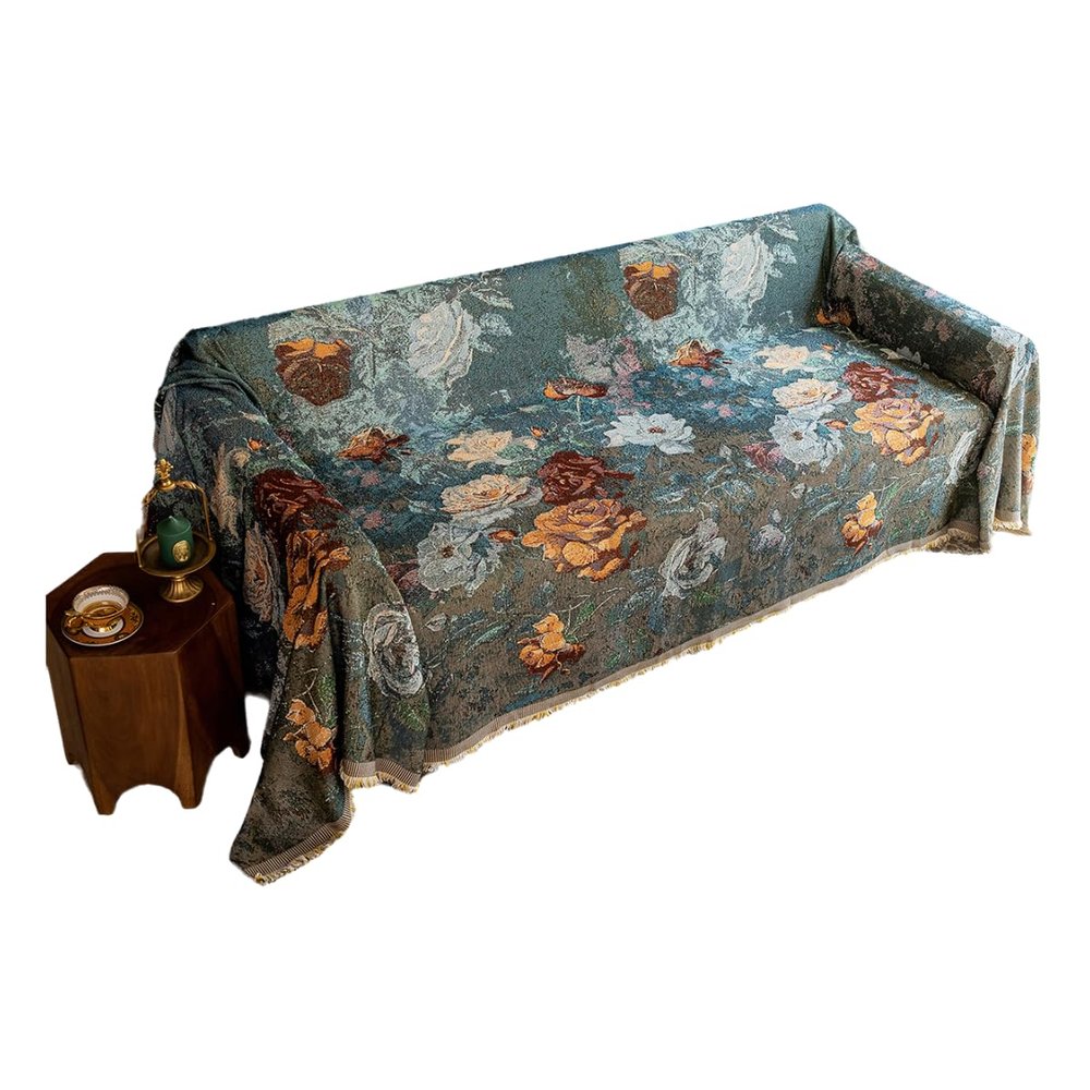awesomepaul Multi-Style Oil Painting Sofa Cover. Cat-Scratch and pet-Proof Fur slipcover. Four Seasons Universal Sofa Cover. Easy to Clean slipcover (70.87*51.18''Single,Water Lily)