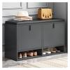 DBZRRKHDC Shoe Storage Bench Entryway Furniture Upholstered Footstool Modern and Simple Shoe Stool Storage Shoe Rack Nordic Solid Wood Shoe Changing Stool Household(Black) view 1
