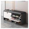 DBZRRKHDC Shoe Storage Bench Entryway Furniture Upholstered Footstool Modern and Simple Shoe Stool Storage Shoe Rack Nordic Solid Wood Shoe Changing Stool Household(Black) view 3
