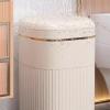 tanyunji001 Premium Indoor Large-Capacity Trash can Household Living Room Bathroom Bathroom Kitchen Foot-Operated Paper Basket with lid for Home or Office Use(White,Small) view 3
