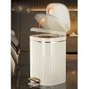 tanyunji001 Premium Indoor Large-Capacity Trash can Household Living Room Bathroom Bathroom Kitchen Foot-Operated Paper Basket with lid for Home or Office Use(White,Small) view 4