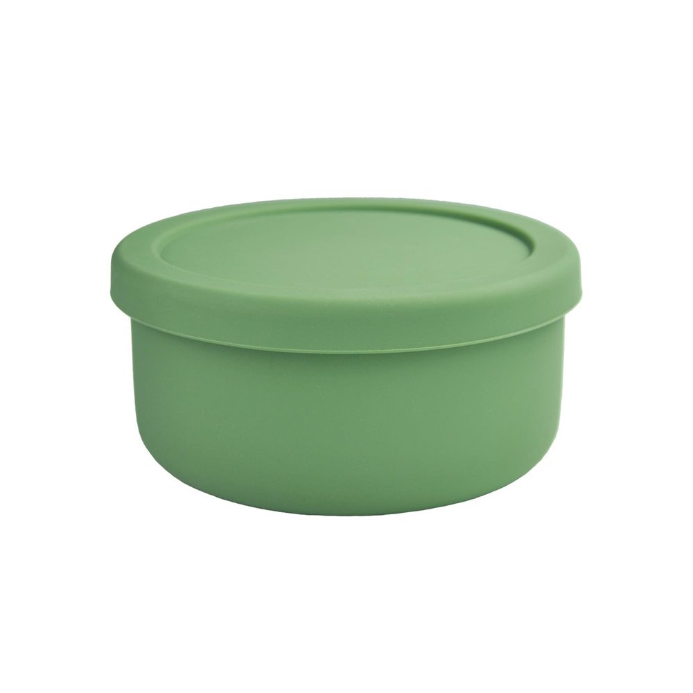 24fl oz (700ml) Silicone Food Storage Containers,Round Bowls with Lids - Meal Prep Containers for Kitchen Serving, Salad & Lunch - Airtight, Microwave/Fridge/Dishwasher Safe, BPA-Free (Grass green)