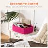Small Woven Basket, 13.5 x 9.5 x 5 Inches, Storage Basket for Organizing, Cute Small Rope Shelf Closet Cube Storage Bins Baskets for Shelves, Dog Toy Gift Baskets Empty, 3 Packs, Hot Pink view 2