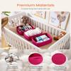 Small Woven Basket, 13.5 x 9.5 x 5 Inches, Storage Basket for Organizing, Cute Small Rope Shelf Closet Cube Storage Bins Baskets for Shelves, Dog Toy Gift Baskets Empty, 3 Packs, Hot Pink view 4