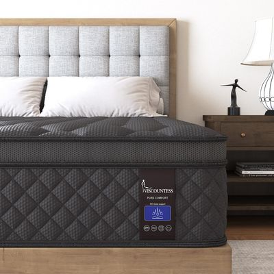 VISCOUNTESS King Mattress, 10 Inch Hybrid Mattresses Euro Top Medium Firm for Back & Lumbar Support, 100 Night Trial, Individual Pocket Spring Bed for Motion Isolation & Pressure Relief