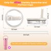 ANTAND 40oz Flip Straw Leak Proof Lid for Stanley H2.0 Quencher,2 Pack Tumbler Lid Replacement Spill Proof Straw Cover for Stanley Cup Accessories ProTour (White,Light Nectarine) view 2