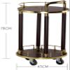 WAGEEOUR Luxury Mobile Bar Seving Cart for Hotel, Party 2 Shelves Kitchen Trolley Stainless Steel with Wheel Beauty Salon Cart Detachable Serving Clearing Drinks Trolley for Kitchen, Home, Office view 2