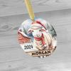 Personalized Lamb Animal in a Santa Hat for Lambs Farm Animals Lover Design | Custom Ceramic Animal Themed Xmas Ornament | Fun 3 Inch Holiday Decoration Customized view 3