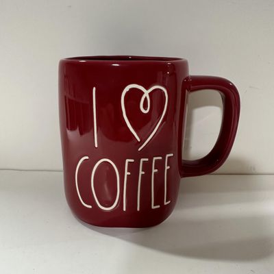 Rae  I COFFEE RED CERAMIC MUG | Coffee Cup, Tea Cup, Hot Cocoa Mug | Farmhouse Kitchen Dcor, Coffee Lover Gift, Valentines Drinkware | LOVE & COFFEE COLLECTION - Dunn By Magenta