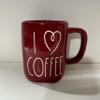 Rae  I COFFEE RED CERAMIC MUG | Coffee Cup, Tea Cup, Hot Cocoa Mug | Farmhouse Kitchen Dcor, Coffee Lover Gift, Valentines Drinkware | LOVE & COFFEE COLLECTION - Dunn By Magenta view 1