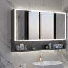 Bathroom Mirror with Storage Anti-Fog LED Lights and Touch Switch, Wall Mounted Medicine Cabinet with Paper Towel Slot view 1