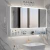Bathroom Mirror with Storage Anti-Fog LED Lights and Touch Switch, Wall Mounted Medicine Cabinet with Paper Towel Slot view 2