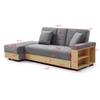 84" Sectional Sleeper Sofa Bed, Multi-Functional Sofa Bed Couch with Storage Chaise Built-in Bookshelves and Cup Holders, Modern 3-Seat Upholstered Futon Sofa w/Drawers for Living Room (Grey) view 2
