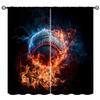 ShiTingYu Sports 3D Basketball Curtains for Girls Boy Kids Bedroom Home Fire Water Flame Lightening Rod Pocket Thermal Insulated Drapes Darkening Window Curtain for Living Room, 84x84 Inch view 1