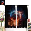 ShiTingYu Sports 3D Basketball Curtains for Girls Boy Kids Bedroom Home Fire Water Flame Lightening Rod Pocket Thermal Insulated Drapes Darkening Window Curtain for Living Room, 84x84 Inch view 2