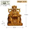 CAI Shen Statue, Solid Brass Caishen, God of Fortune, God of Wealth Craftsmanship, Feng Shui Decor for Home and Office Lucky Charm, Wealth Attraction Decor (Brown Metal) view 2