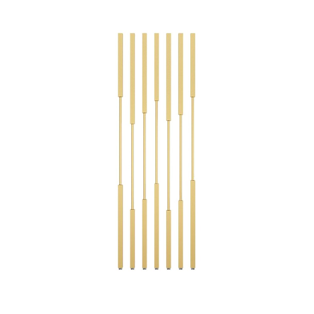 Set of 7 Metal Wall Partition Post Room Dividers, Privacy Screens Room Partition Post suitable for living rooms and studies, Column Decor Grille with Adjustable Height and adjustable feet(Gold,H130cm/