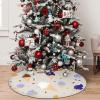 Yioniii Sweet Ice Cream Sundae Pattern 36Inch Christmas Tree Skirt, Christmas Party Home Decor, Merry Christmas Base Cover for Christmas Tree Holiday Decorations,Multicolour view 1