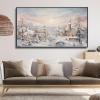 GOSTUDY Winter Canvas Wall Art, Winter Snow Scene, Victorian Medieval Wall Decor, Large Winter Scene Pictures for Living Room,Bedroom,Entryway, Ready to Hang (Black Frame, 48" L x 27" W) view 2