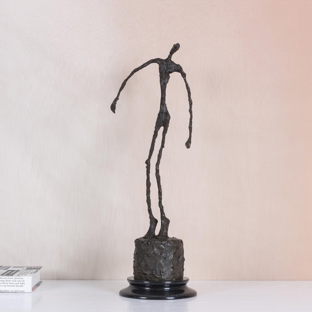 NILEEBUKER Bronze Giacometti Sculpture Falling Man Statue Famous Abstract Art Replica Home Decor