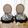 OVARIA Ruffle Chair Pads for Dining Chair Comfort Soft Seat Cushion for Wooden Chair, French Chair Pad Non Slip Seat Pads with Ties, Ruffled Dining Chair Cushion(B) view 4