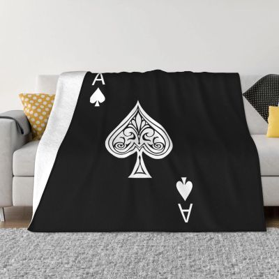 Ace of Spades Poker Fleece Blanket Super Soft and All Season Warm,Winter Thermal Blanket, Blanket for Sofas 60"x50"