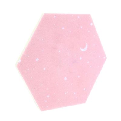 SECFOU Hexagon Felt Board DIY Photo Wall with Self-Adhesive Backing Moon Design Pink for Memorable Display and Easy Installation
