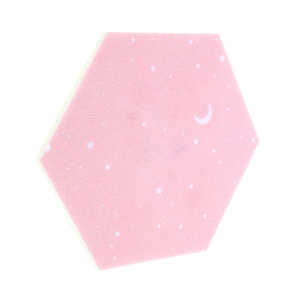 SECFOU Hexagon Felt Board DIY Photo Wall with Self-Adhesive Backing Moon Design Pink for Memorable Display and Easy Installation