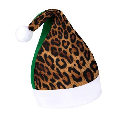 NHYDSPQ Sequin Christmas Hat,Cool Cheetah Leopard Print Santa Hat,Xmas Holiday Hat,Sequin Santa Hat Christmas Hats