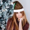 NHYDSPQ Sequin Christmas Hat,Cool Cheetah Leopard Print Santa Hat,Xmas Holiday Hat,Sequin Santa Hat Christmas Hats view 4