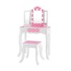 Teamson Kids - Fashion Polka Dot Prints Gisele Play Vanity Set with LED Lights - Pink/White view 1