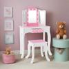 Teamson Kids - Fashion Polka Dot Prints Gisele Play Vanity Set with LED Lights - Pink/White view 2