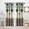 Aztec Geometric Window Curtains Southwestern Native American Tribal Navajo Pattern Farmhouse Style Blackout Drapes 52x84 Inch view 1