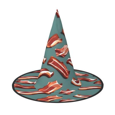 YQxwJL Streaky Bacon Pattern Print Adult Wizard Hats,Hanging Floating Party Hats,Halloween Witch Hats, For Yard Porch Decor