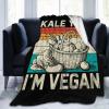 Kale Yeah I'm Vegan Throw Blanket 50"x40" Soft Cozy Blanket for Bed Sofa Couch Camping and Travel view 1