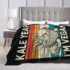 Kale Yeah I'm Vegan Throw Blanket 50"x40" Soft Cozy Blanket for Bed Sofa Couch Camping and Travel view 2