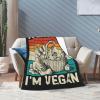 Kale Yeah I'm Vegan Throw Blanket 50"x40" Soft Cozy Blanket for Bed Sofa Couch Camping and Travel view 3