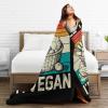Kale Yeah I'm Vegan Throw Blanket 50"x40" Soft Cozy Blanket for Bed Sofa Couch Camping and Travel view 4