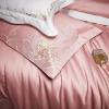 GLAMDIA 1000TC Long Staple Cotton Blue Bedding Set Chic Embroidery Blooming Flower Art Duvet Cover Set Bed Sheet Pillowcases Queen King,Bed view 4