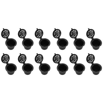 12Pcs Plastic and Stainless Steel Refillable Reusable Coffee Capsule Filters Baskets Replacement